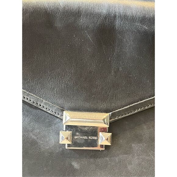 Michael Kors Black Leather Handle Bag With Strap - Picture 7 of 9